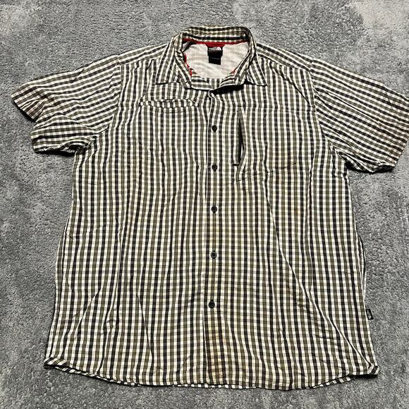 The North Face Shirt Mens XL Short Sleeve Performance Button Plaid Hiking - Picture 1 of 7